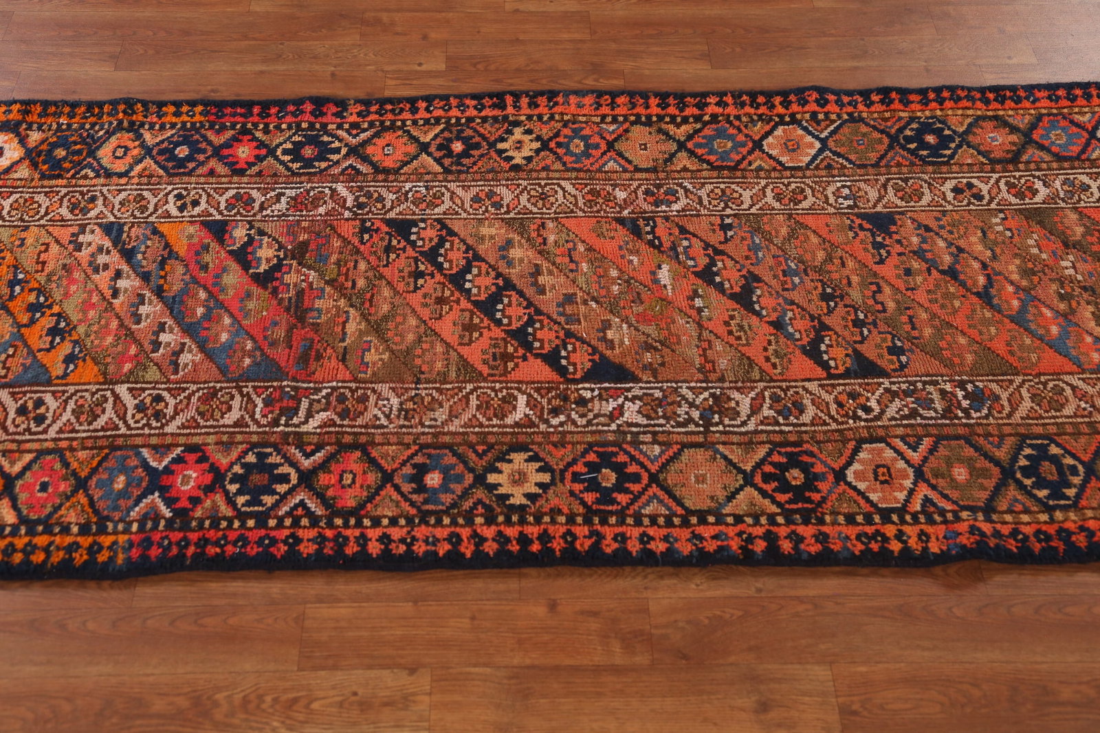 Pre-1900 Vegetable Dye Lori Persian Runner Rug 3x15 - 12