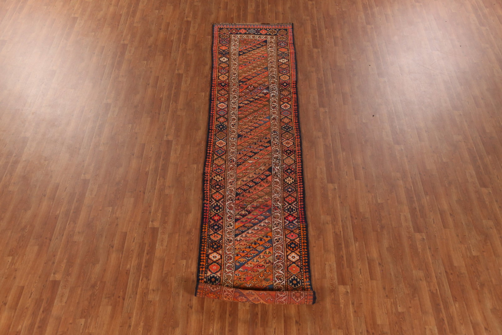 Pre-1900 Vegetable Dye Lori Persian Runner Rug 3x15 - 3