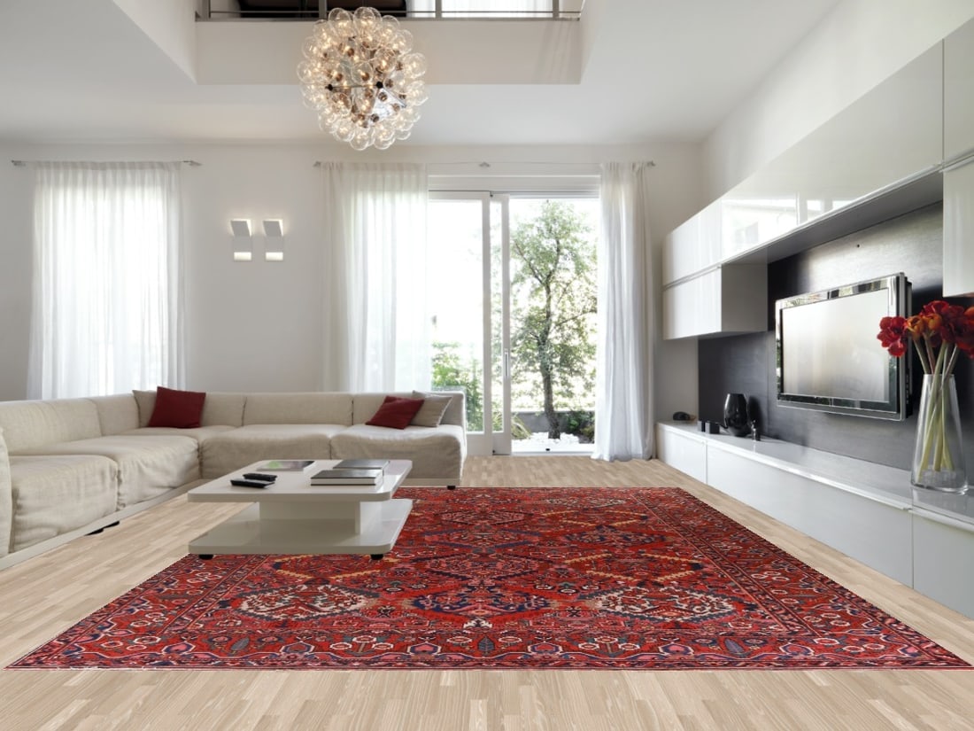 Pre-1900 Vegetable Dye Bakhtiari Persian Large Rug 13x18 - 2