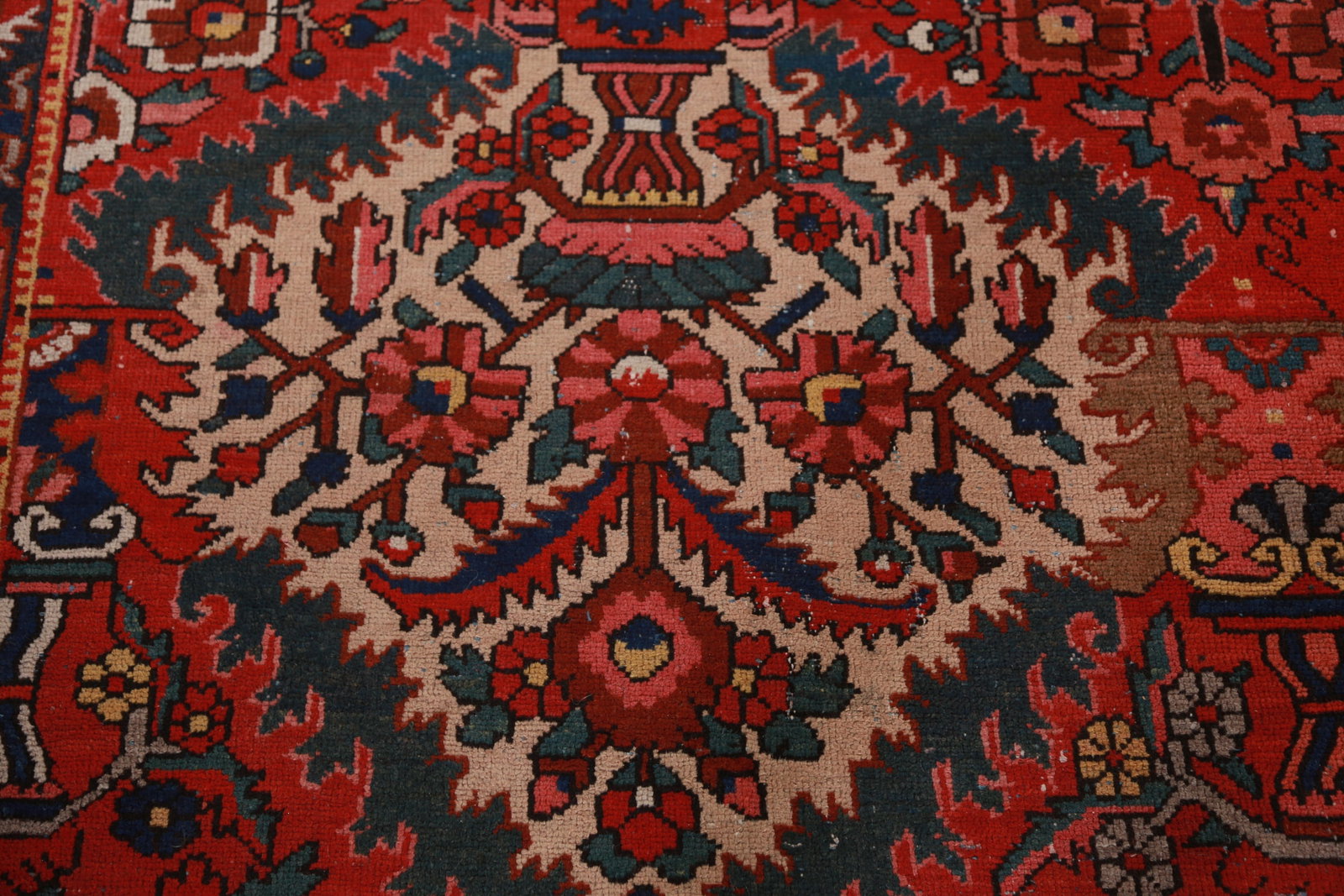 Pre-1900 Vegetable Dye Bakhtiari Persian Large Rug 13x18 - 9