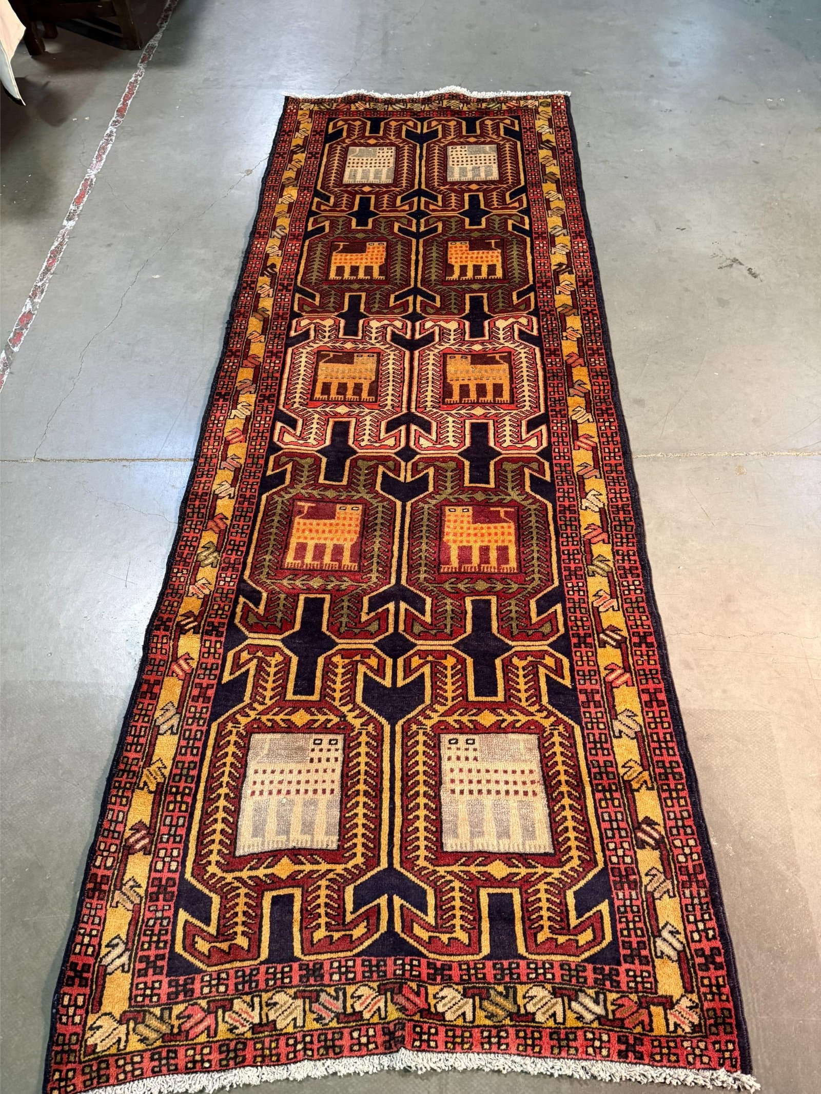 Stunning Persian Hamedan Rug 3.6x9.7 - 7