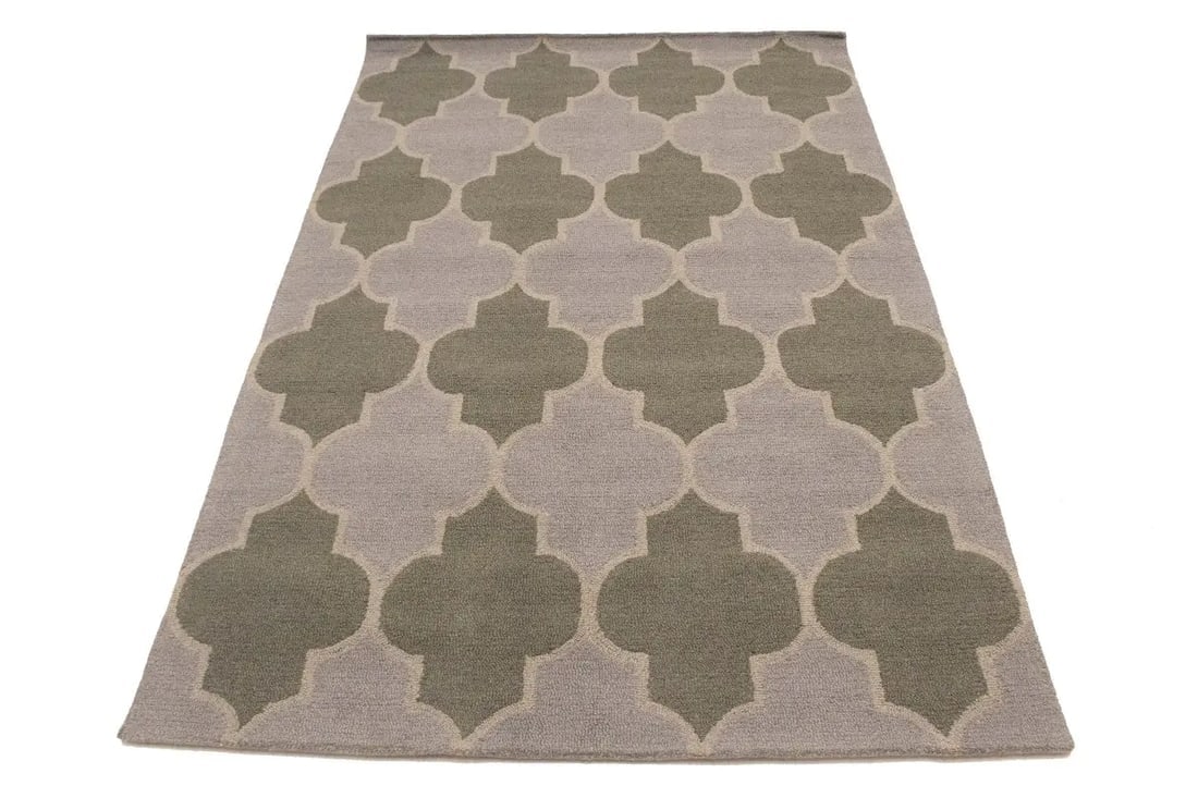 Multicolored Trellis 5X8 Hand-Tufted Modern Rug - 2