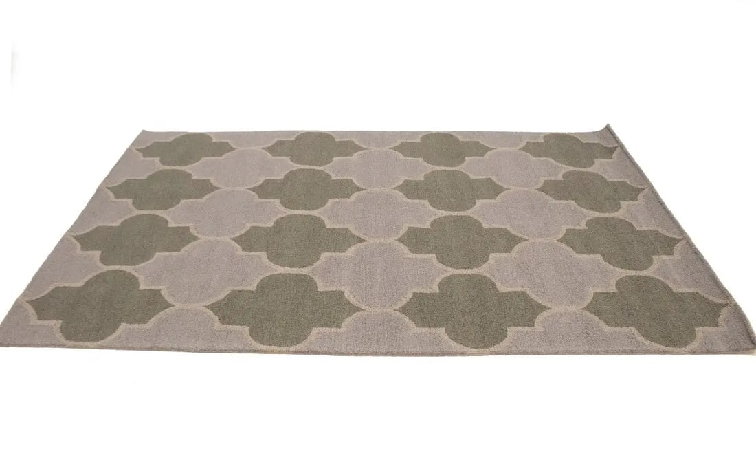 Multicolored Trellis 5X8 Hand-Tufted Modern Rug - 4