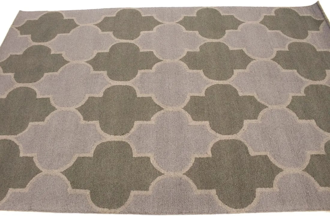 Multicolored Trellis 5X8 Hand-Tufted Modern Rug - 5