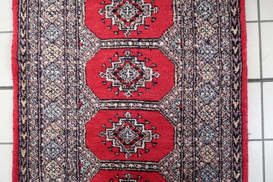 Mid-Century Vintage Uzbek Bukhara Style Wool Runner 2.8' x 7.9' - 5