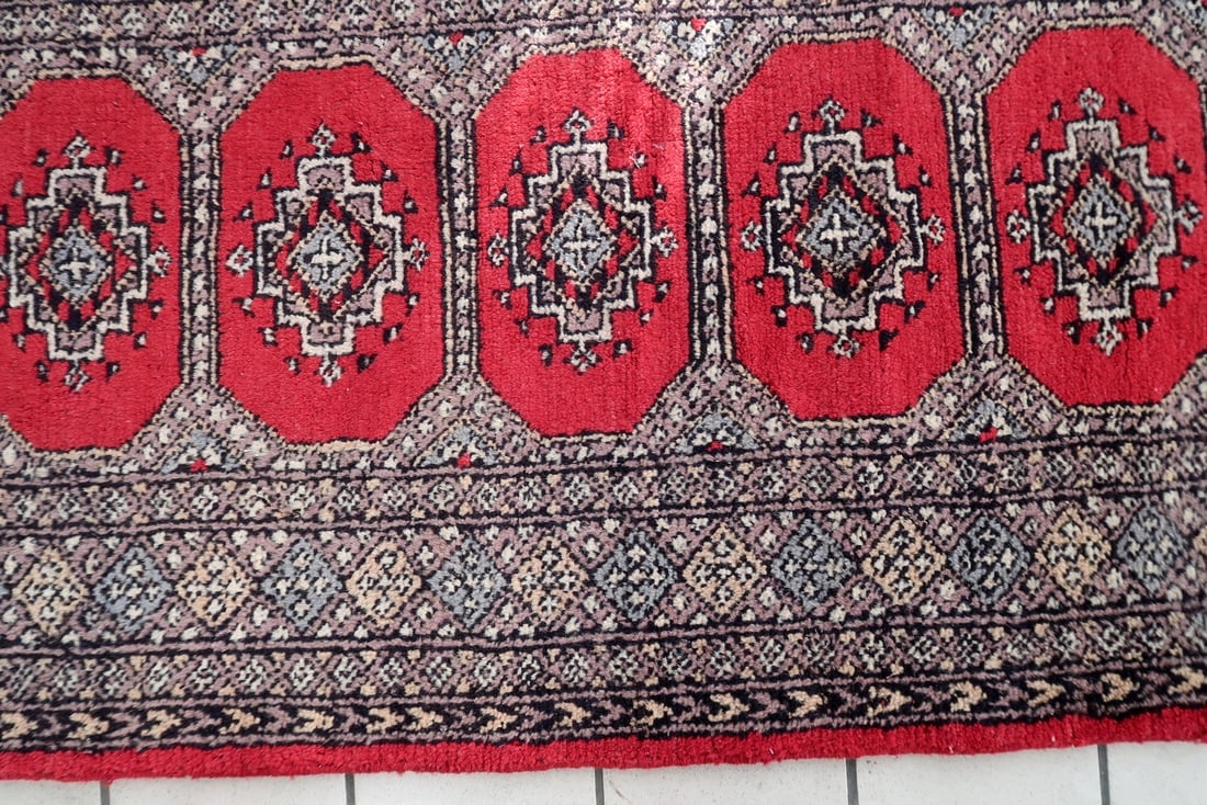 Mid-Century Vintage Uzbek Bukhara Style Wool Runner 2.8' x 7.9' - 7