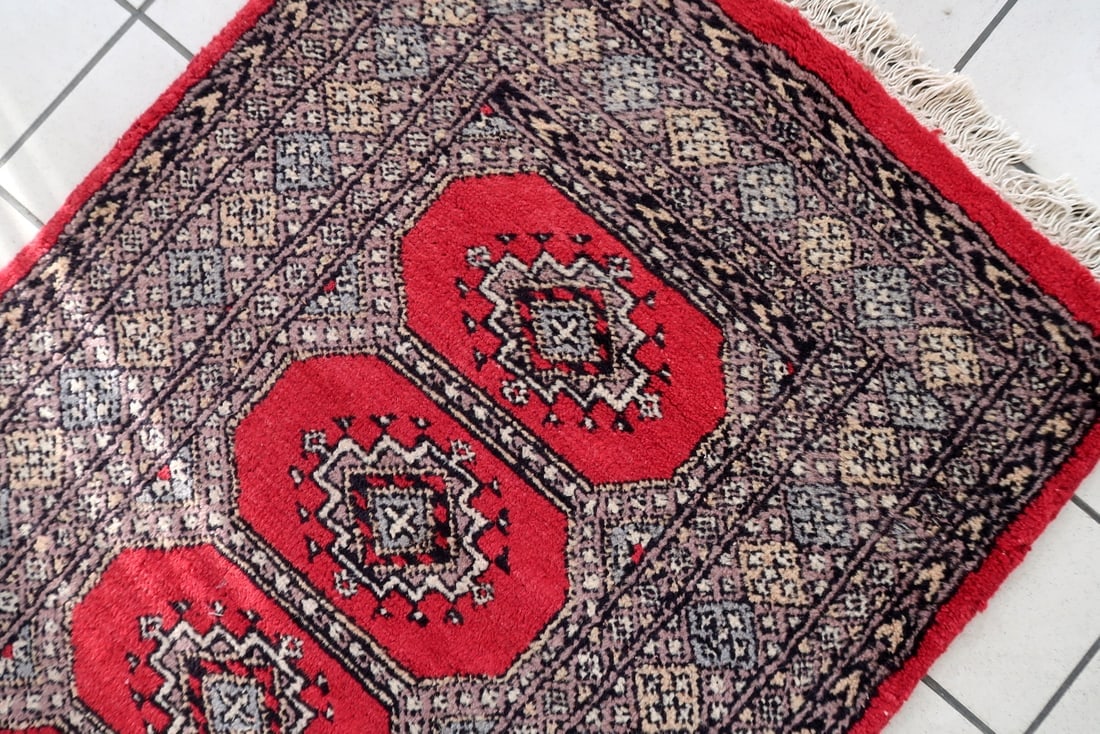 Mid-Century Vintage Uzbek Bukhara Style Wool Runner 2.8' x 7.9' - 8