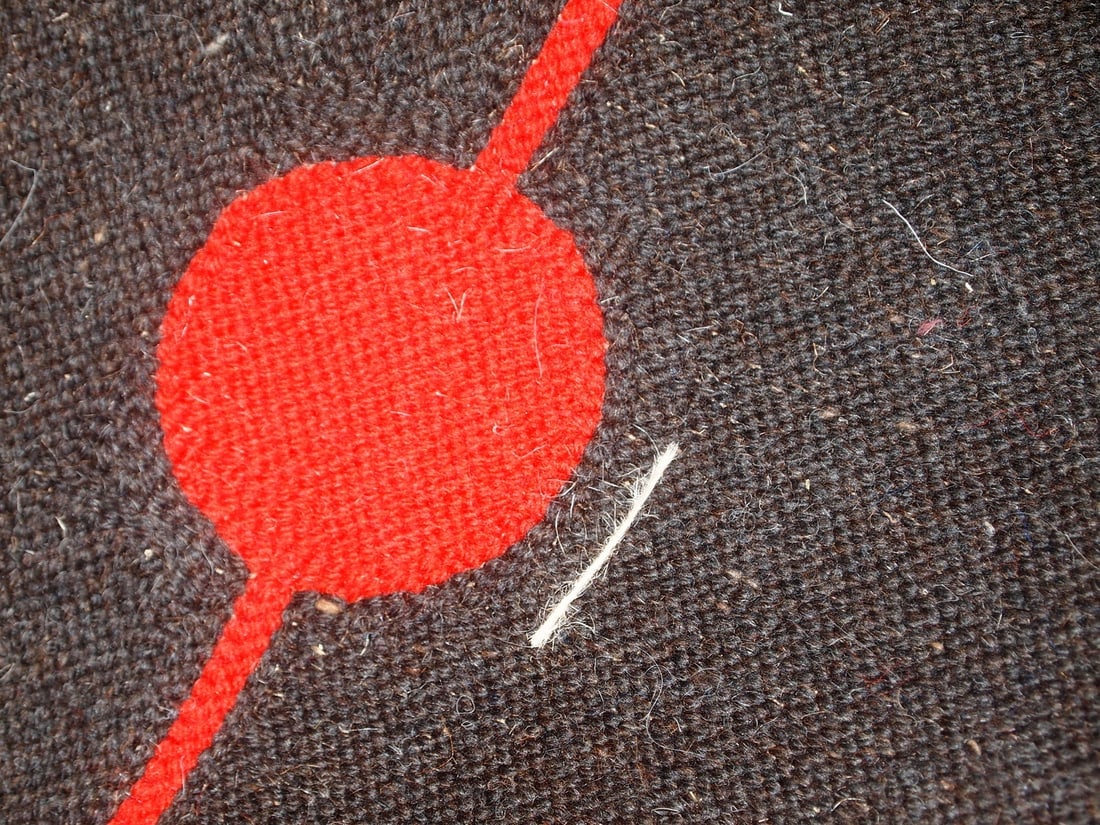 Handmade contemporary ORA French hooked rug 2.4 x 4.7' (73cm x 144cm), 2021 - 13