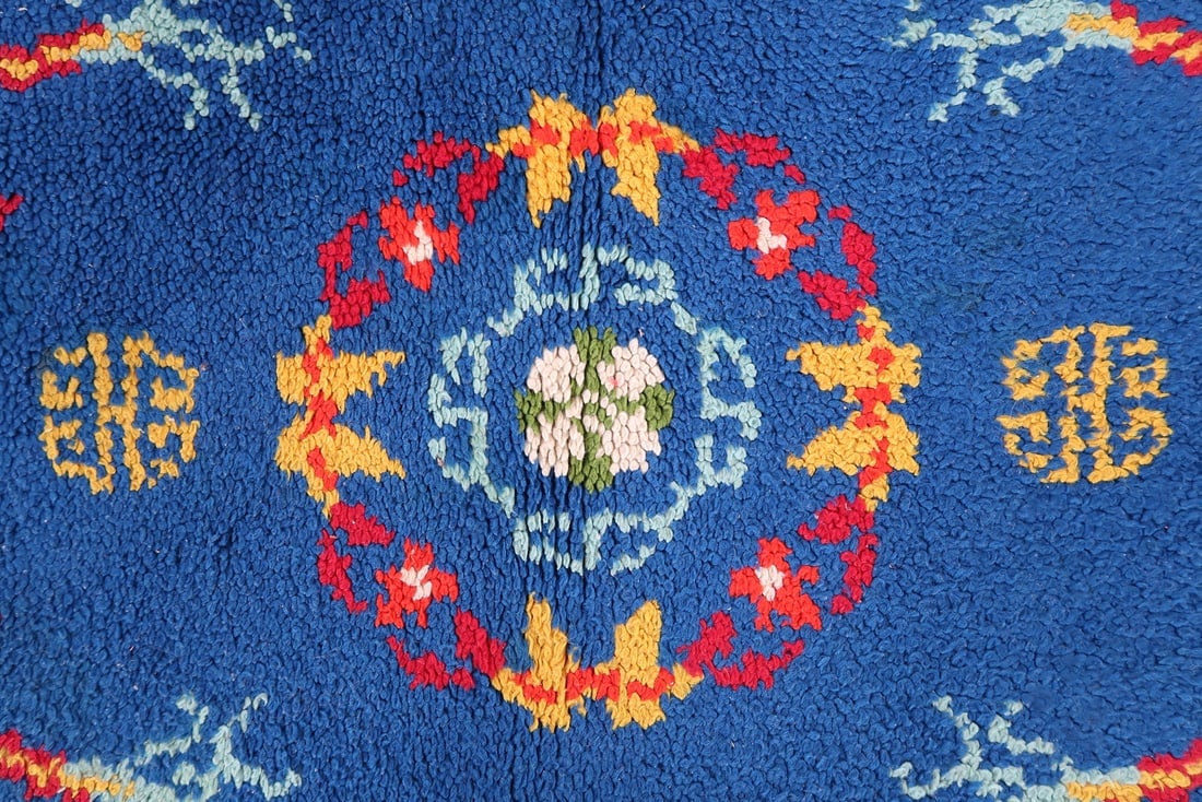 Vintage French Savonnerie rug 2.9' x 4.6' (90cm x 142cm) 1960s - 7