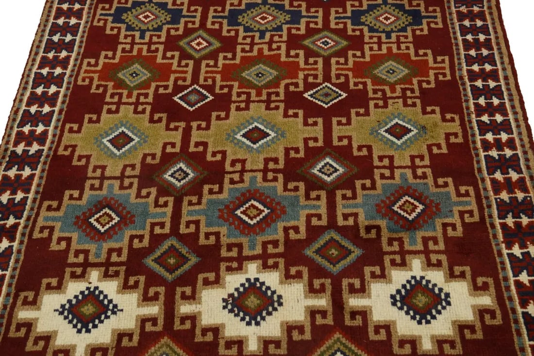 Red Tribal 4X6'5 Ghoochan Persian Rug - 3