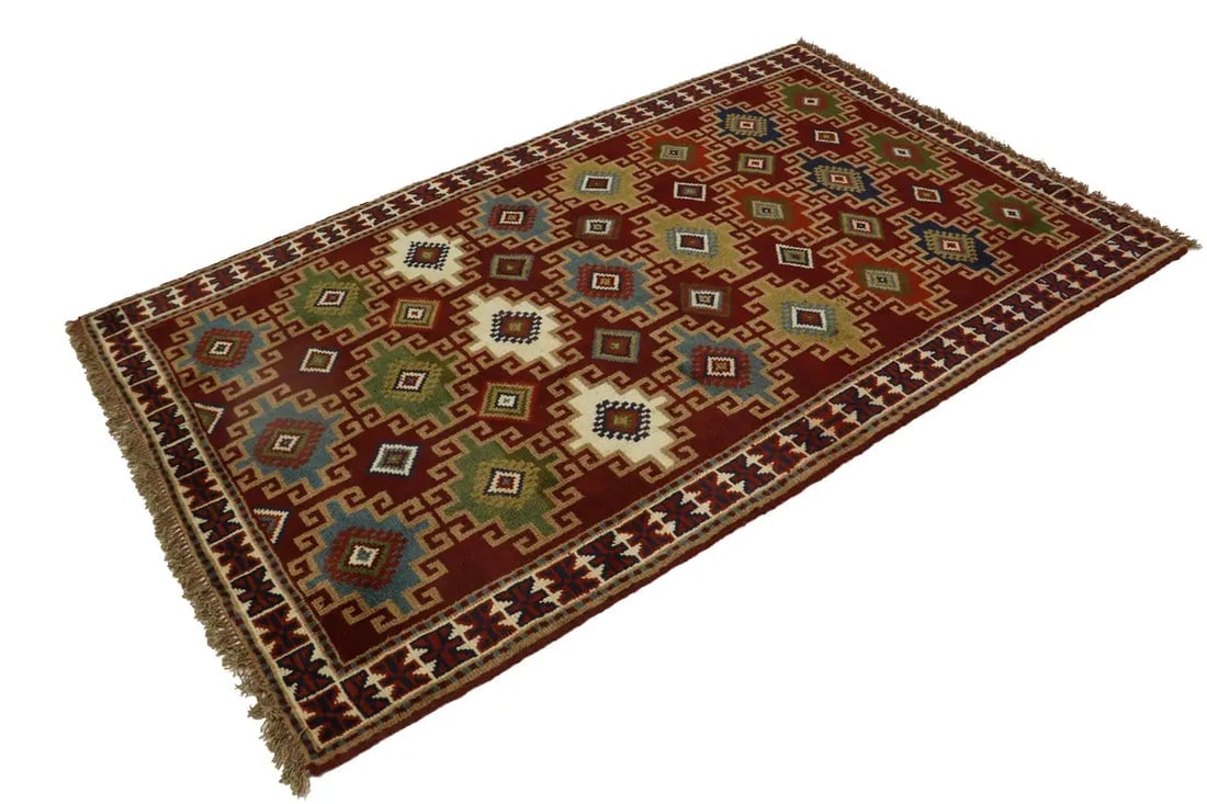 Red Tribal 4X6'5 Ghoochan Persian Rug - 4