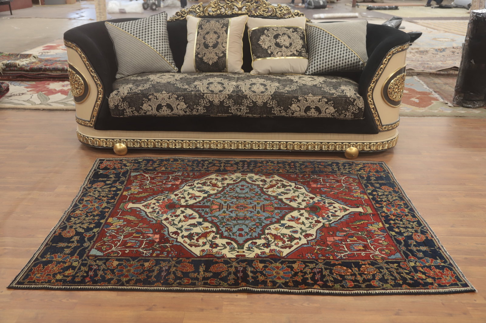 Pre-1900 Vegetable Dye Bakhtiari Shalamzar Persian Rug 5x7 - 3