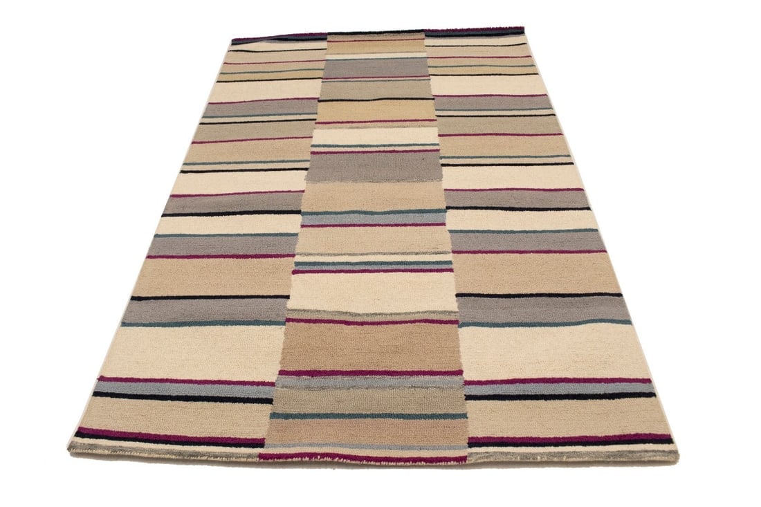 Multicolored Stripes 5X8 Hand-Tufted Modern Rug - 3