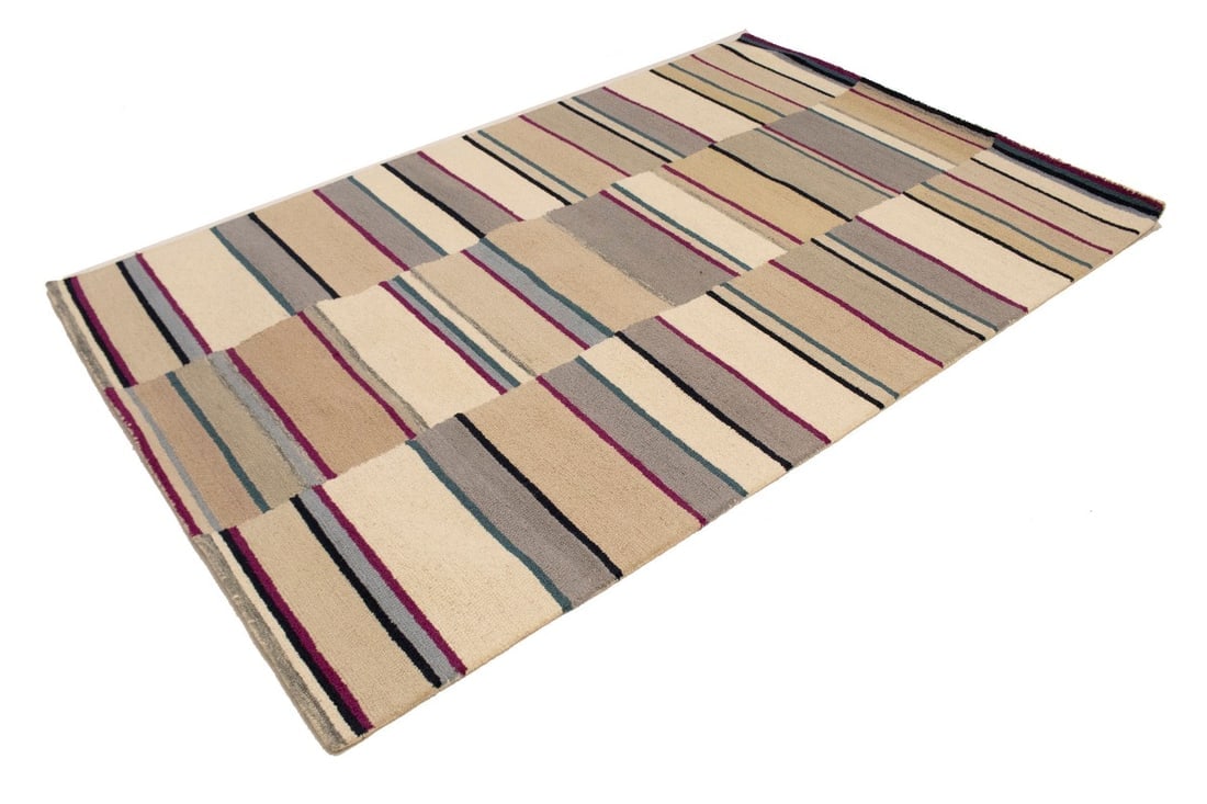 Multicolored Stripes 5X8 Hand-Tufted Modern Rug - 4
