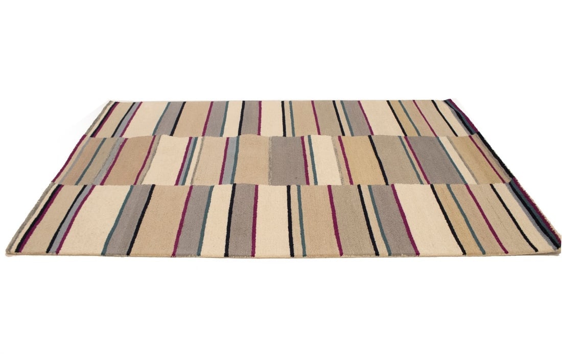 Multicolored Stripes 5X8 Hand-Tufted Modern Rug - 5