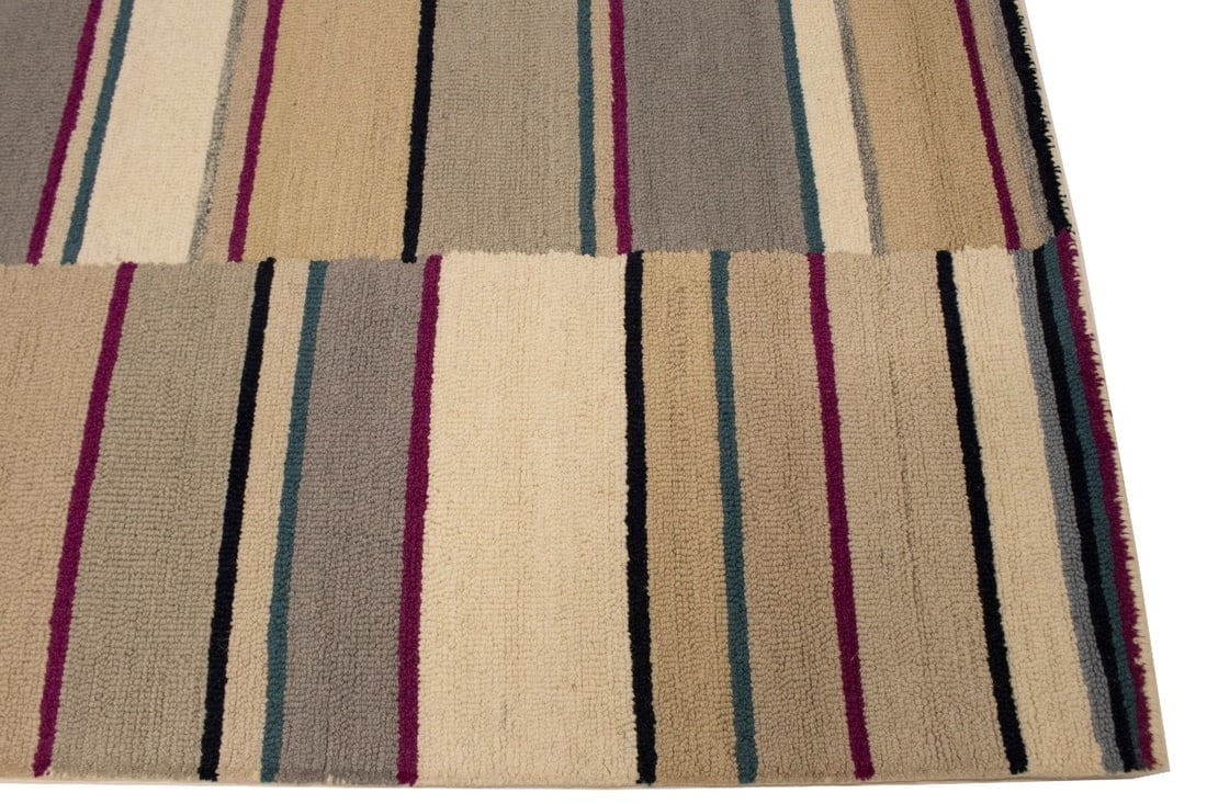 Multicolored Stripes 5X8 Hand-Tufted Modern Rug - 8