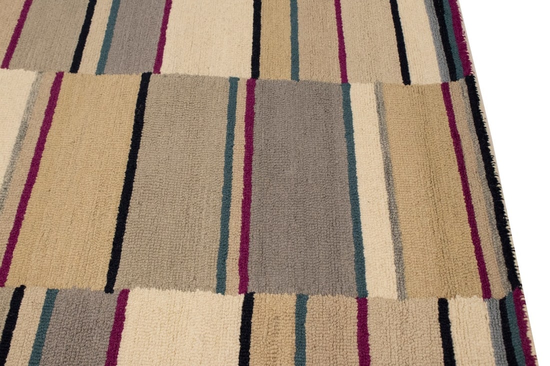 Multicolored Stripes 5X8 Hand-Tufted Modern Rug - 9