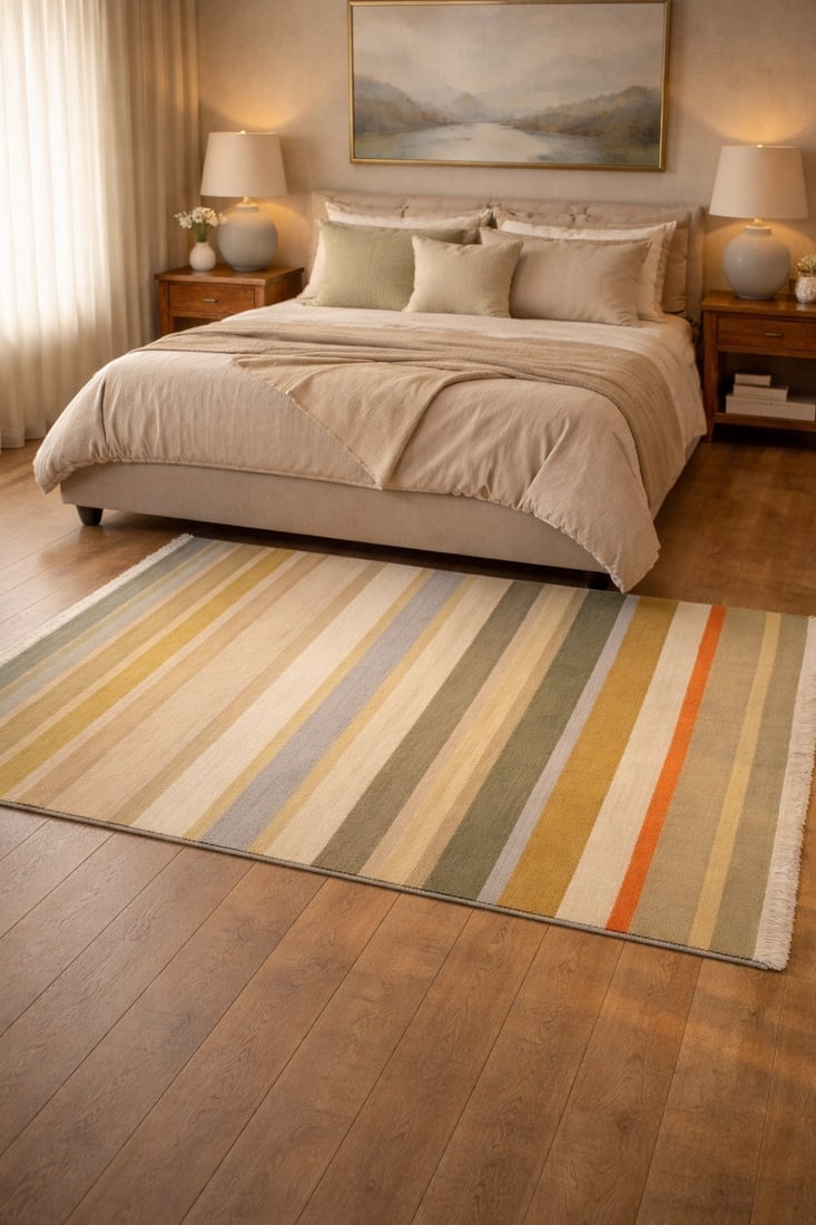Multicolored Stripes 5X8 Hand-Tufted Modern Rug - 2