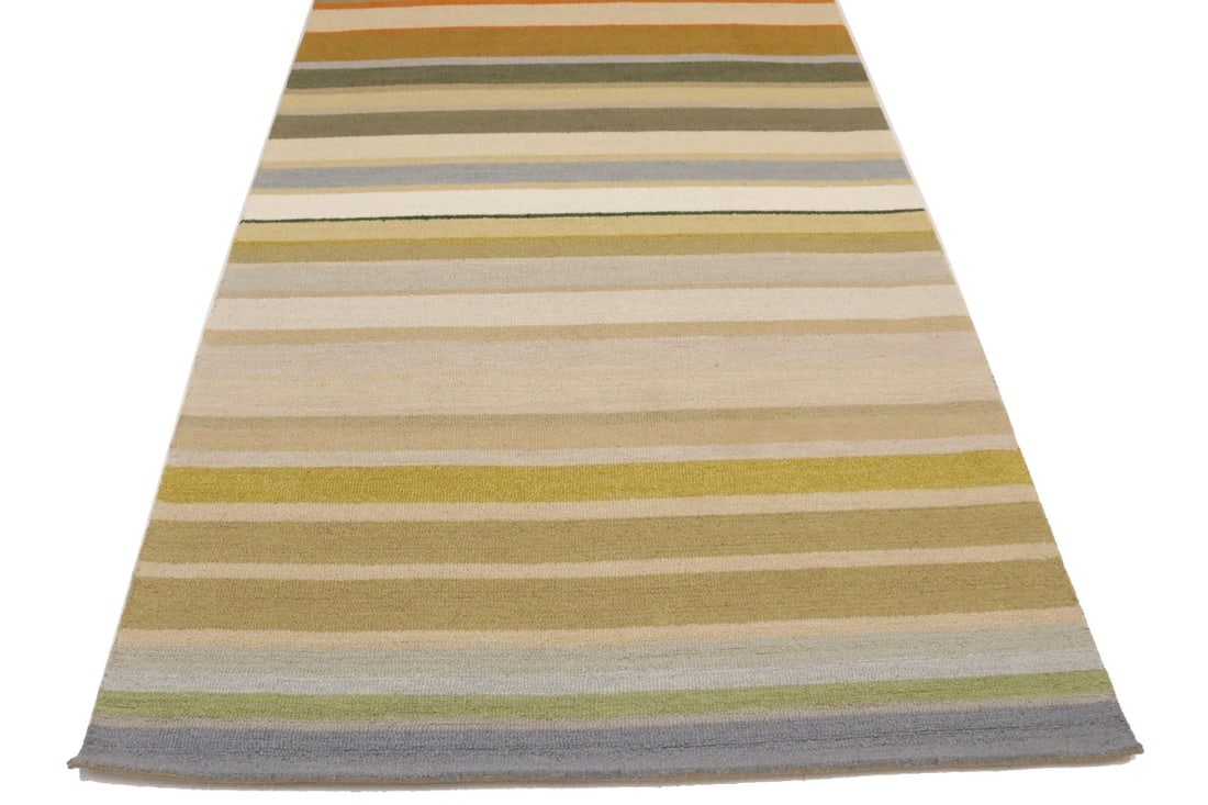 Multicolored Stripes 5X8 Hand-Tufted Modern Rug - 7