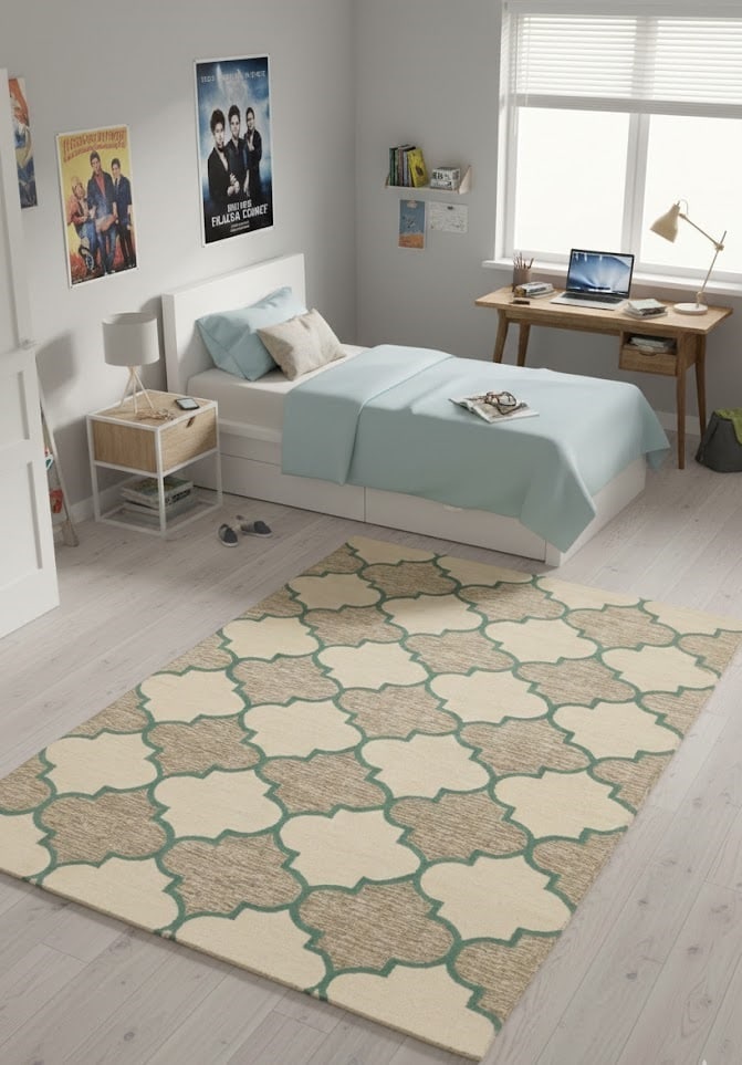 Multicolored Trellis 5X8 Hand-Tufted Modern Rug - 2