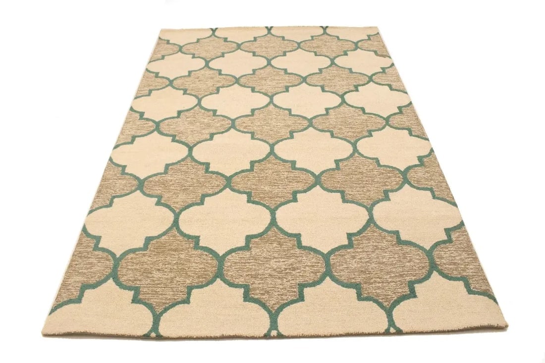 Multicolored Trellis 5X8 Hand-Tufted Modern Rug - 3