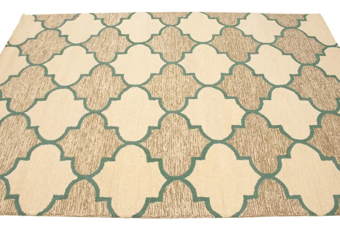 Multicolored Trellis 5X8 Hand-Tufted Modern Rug - 6