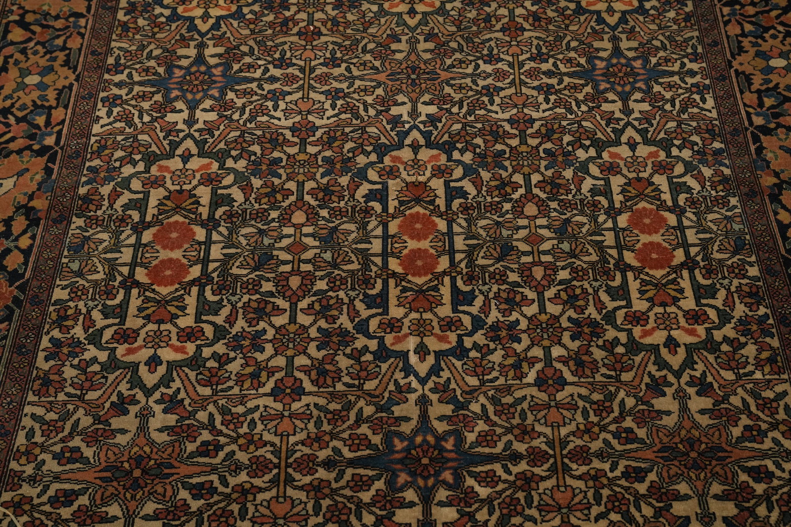 Pre-1900 Vegetable Dye Sarouk Farahan Persian Rug 4x7 - 5