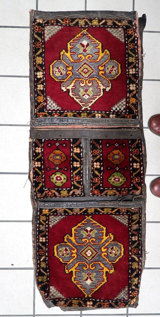 Handmade Vintage Collectible Turkish Yastik Saddle Bag Rug, 1930s - 2
