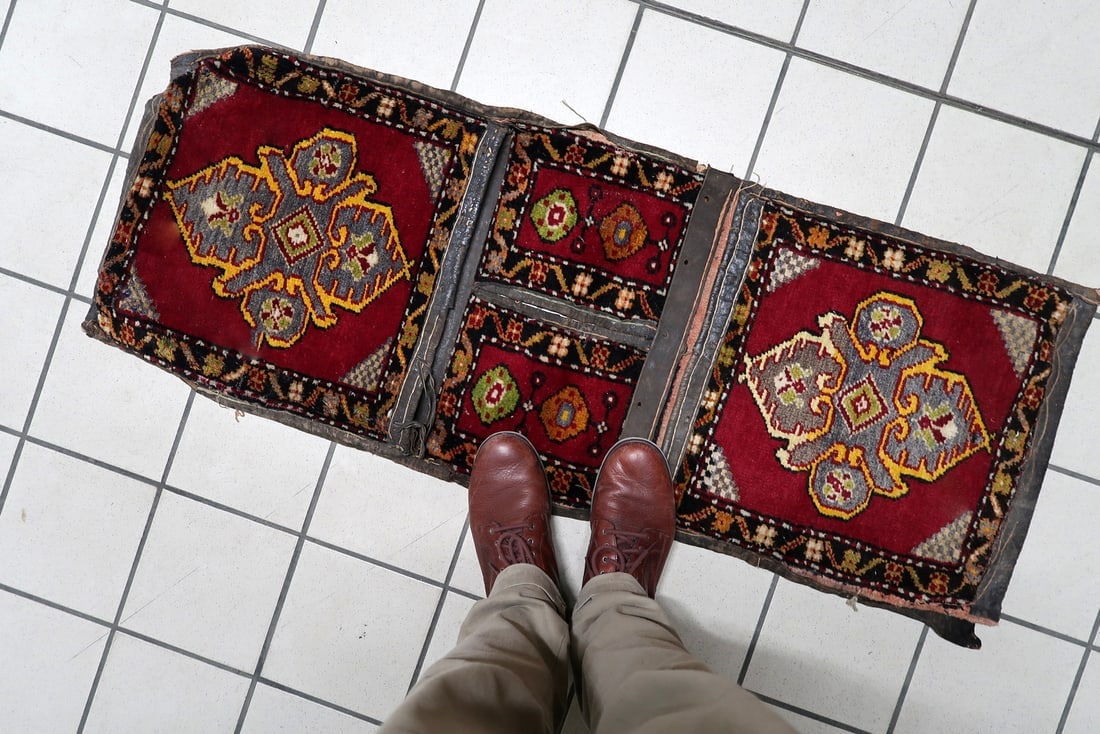 Handmade Vintage Collectible Turkish Yastik Saddle Bag Rug, 1930s - 6