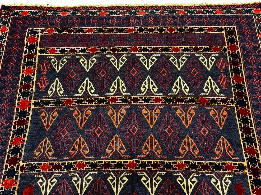 Hand-Knotted Soumak Kilim Flatweave Tribal Wool Oriental Area Rug 4'5" x 6'9" - 4