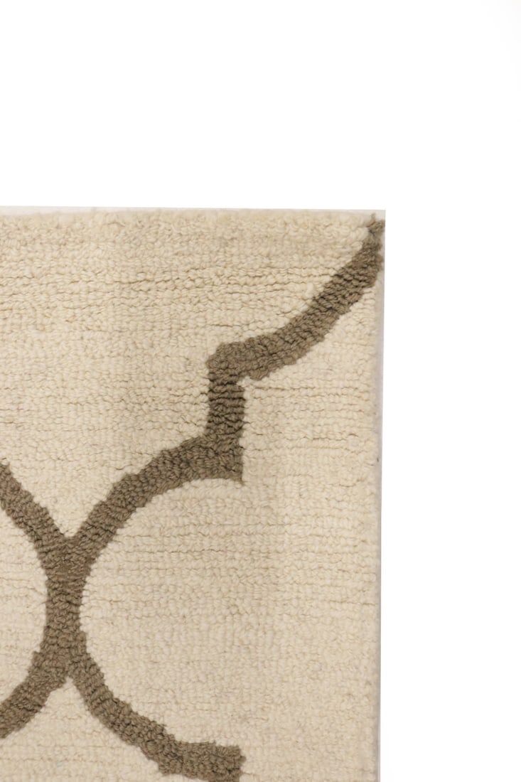 Cream Trellis 5X8 Hand-Tufted Modern Rug - 11