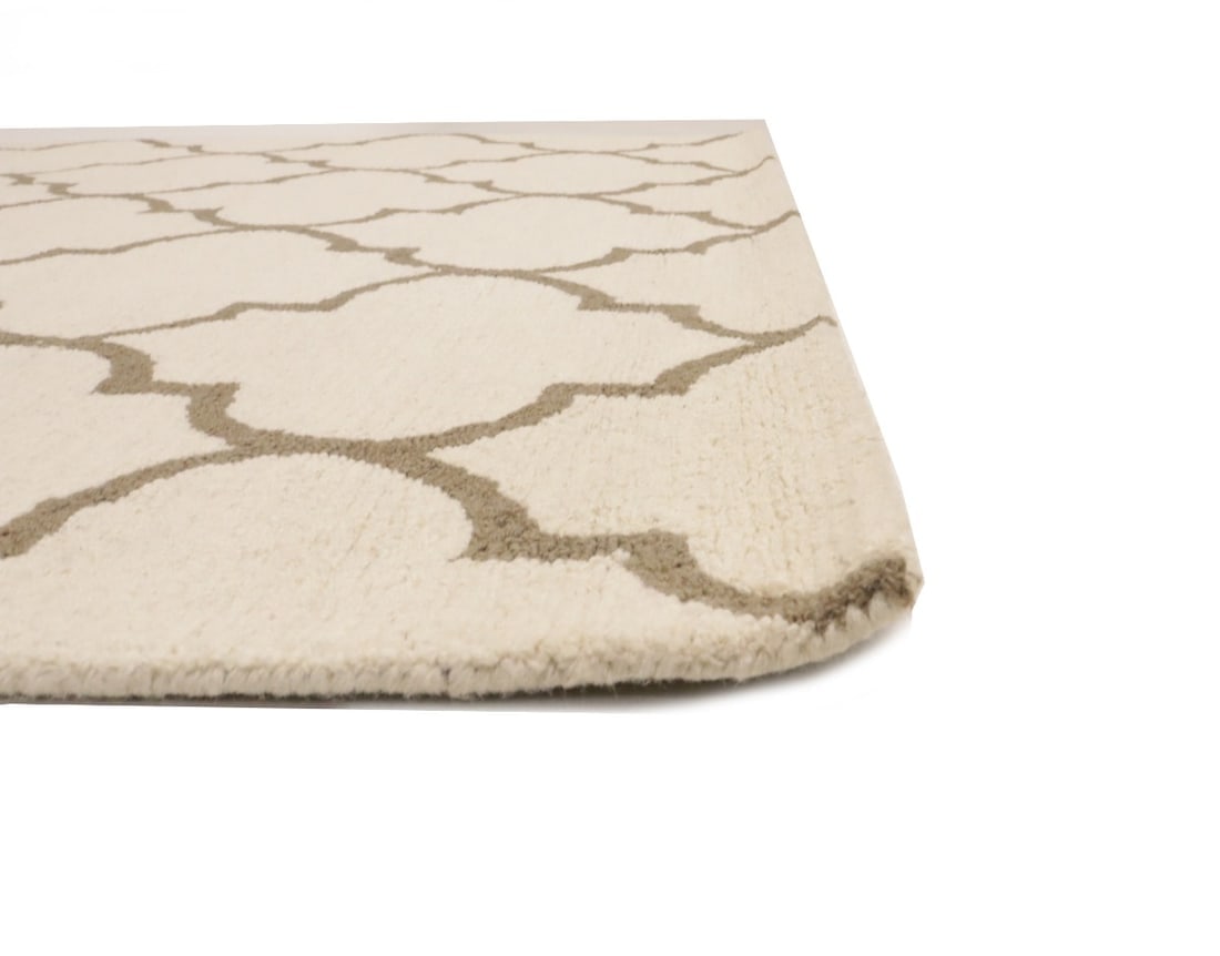 Cream Trellis 5X8 Hand-Tufted Modern Rug - 12