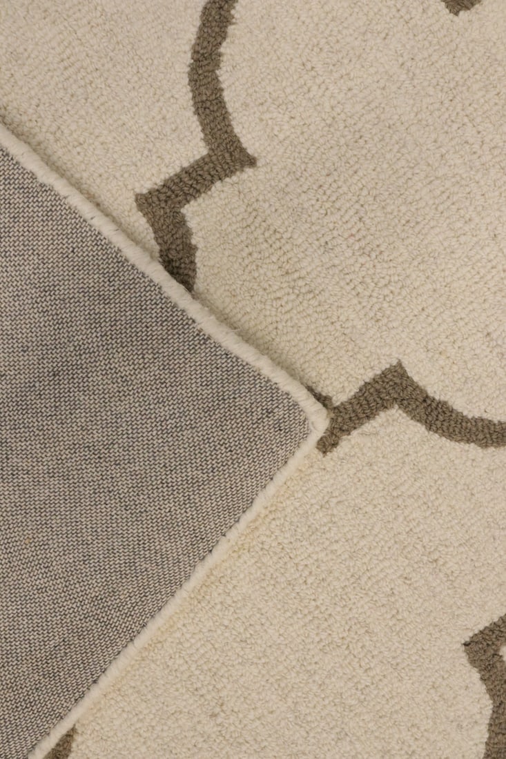 Cream Trellis 5X8 Hand-Tufted Modern Rug - 13