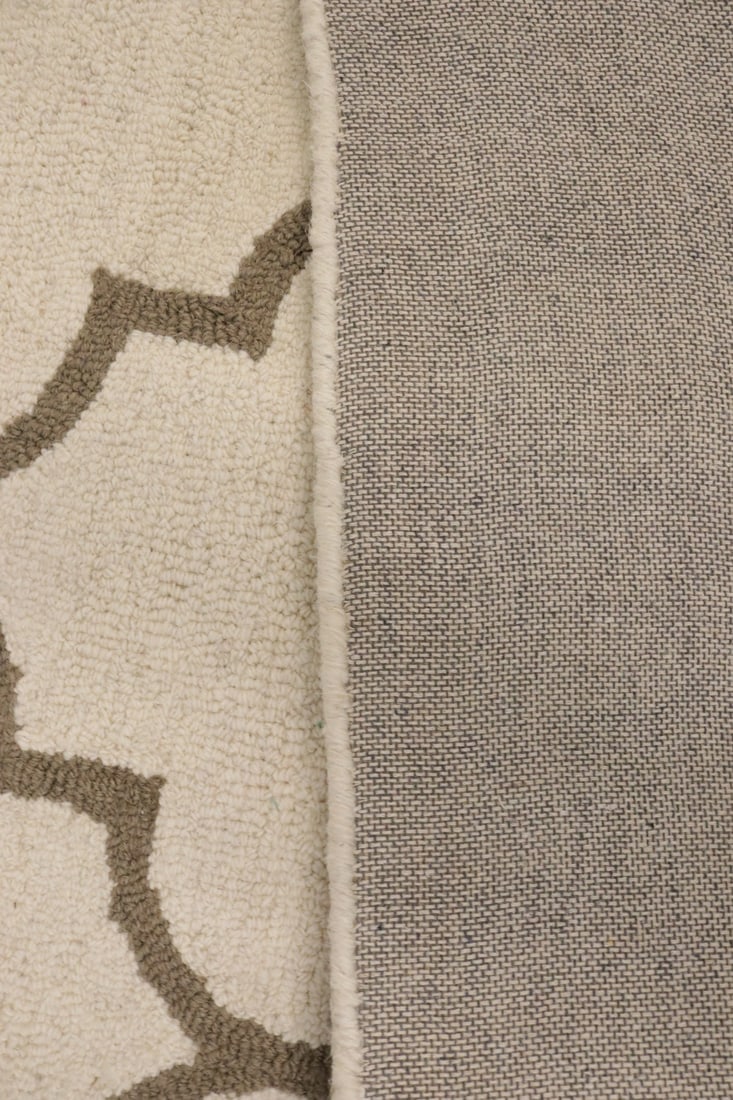 Cream Trellis 5X8 Hand-Tufted Modern Rug - 14