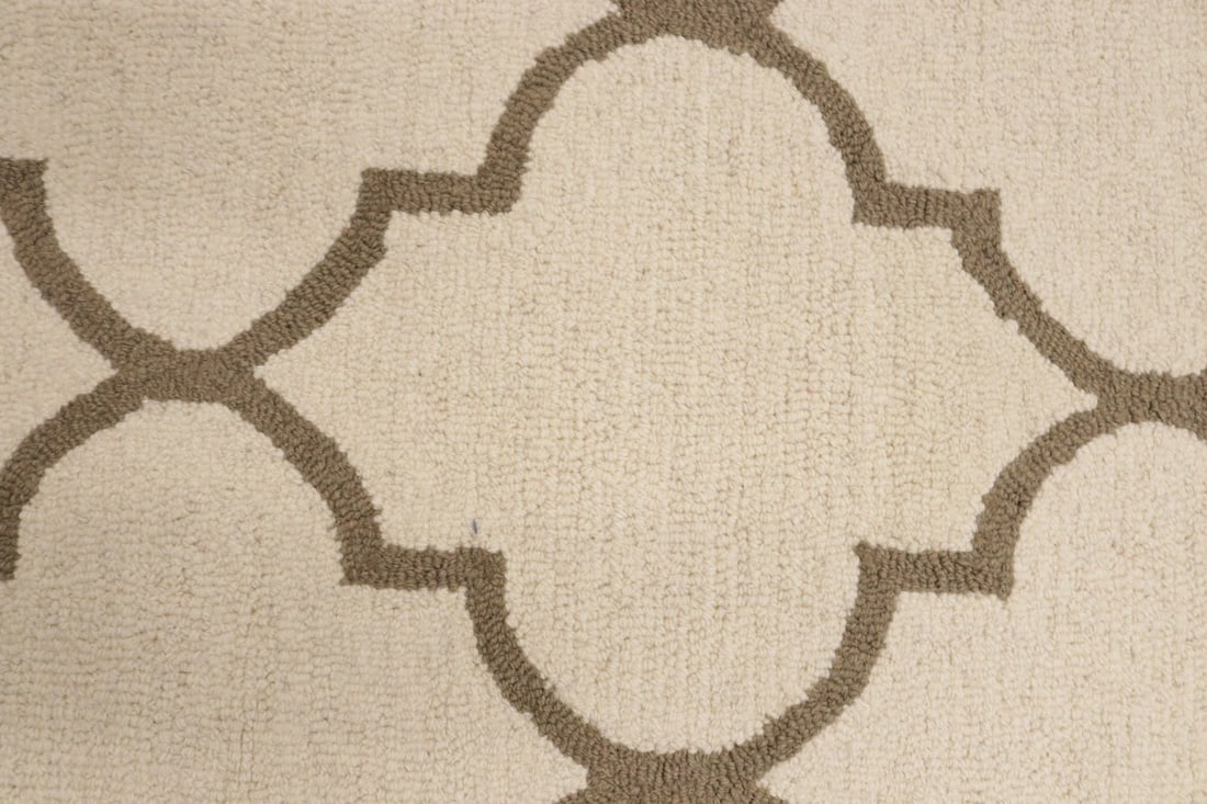 Cream Trellis 5X8 Hand-Tufted Modern Rug - 9