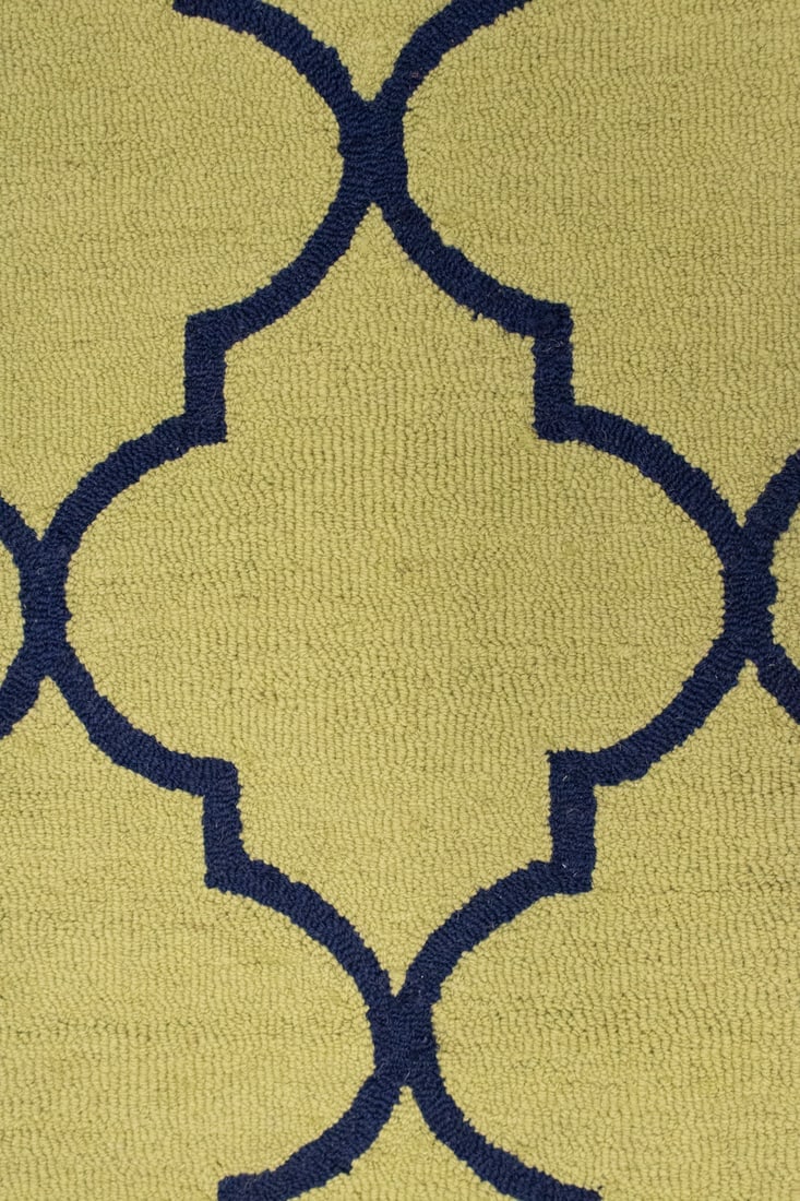 Golden Beige & Plum Trellis 5X8 Hand-Tufted Modern Rug - 8