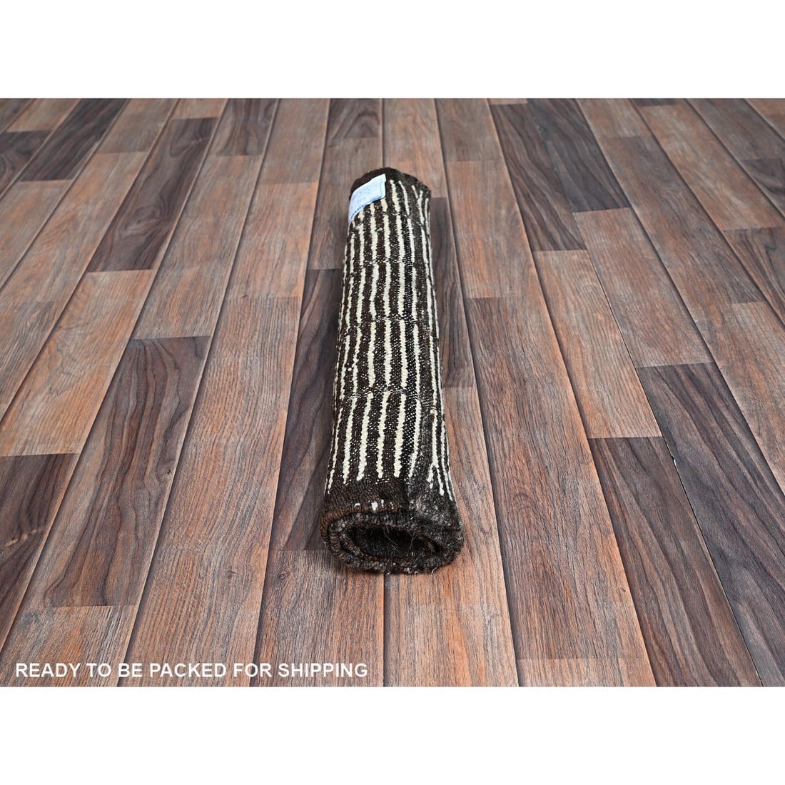 Daisy White Moroccan Weave with Grid Design Hand Knotted Wool Mat Rug - 5