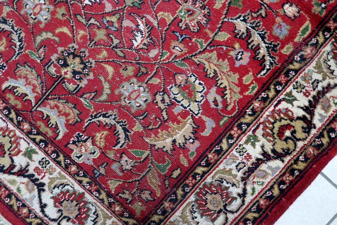 Handmade Vintage Persian Distressed Hamadan Rug 4.2' x 6.2' (128cm x 189cm), 1950s - 6