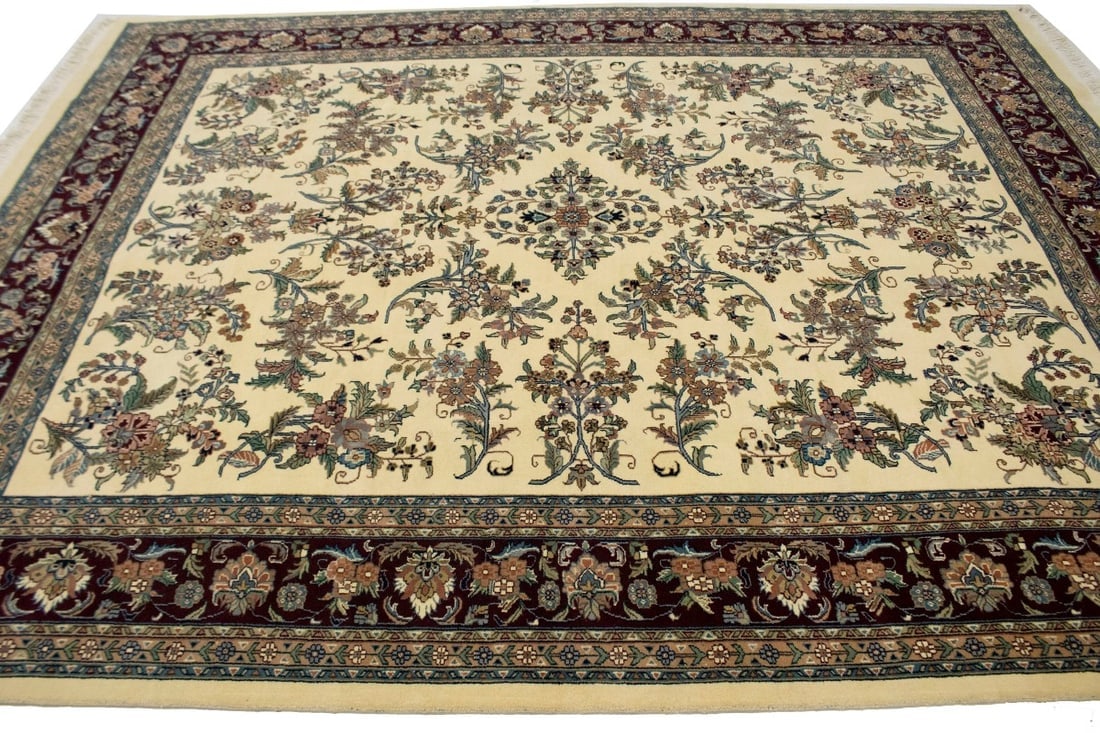 Cream Classic Floral 8X10 Oriental Rug - 6