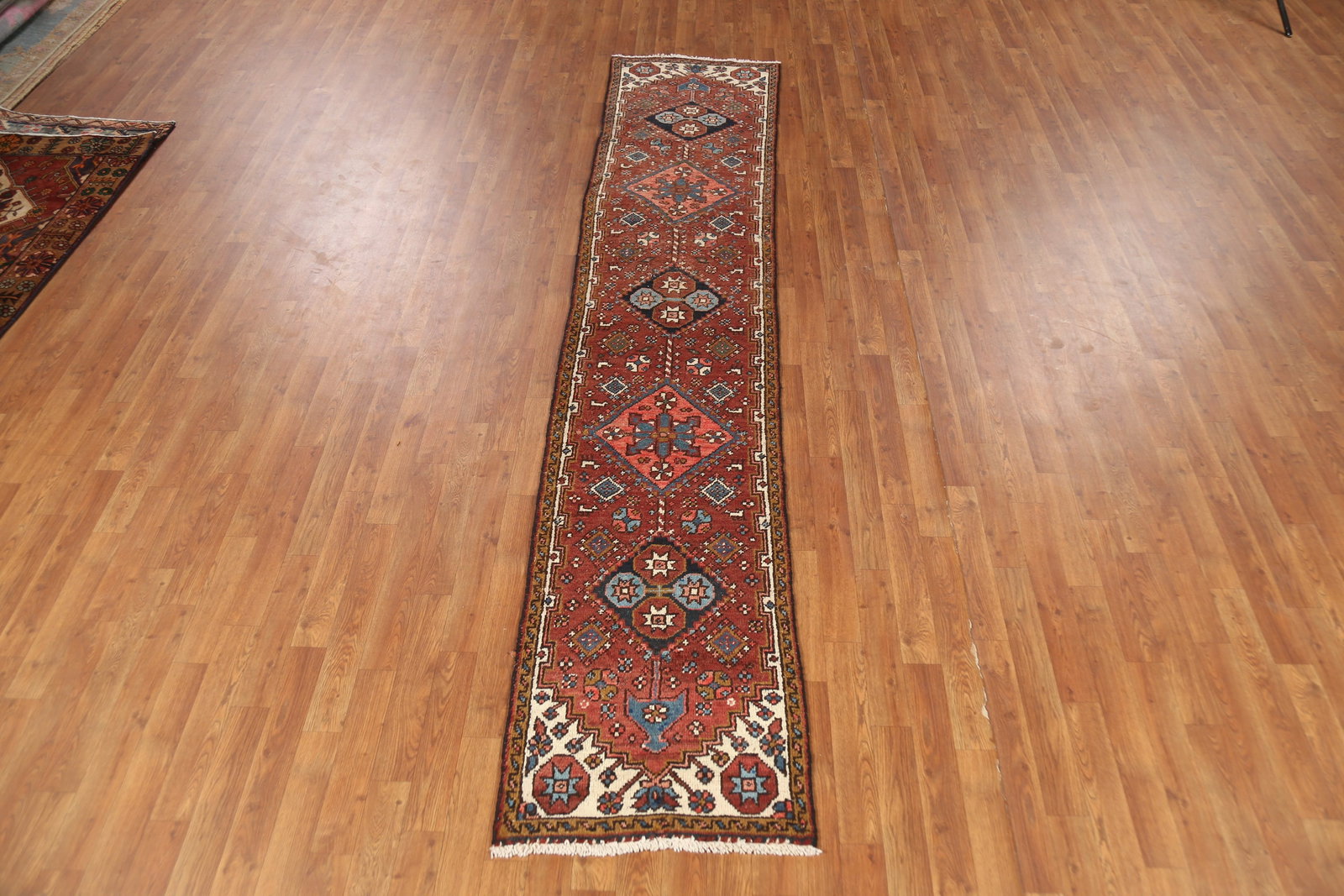 Pre-1900 Vegetable Dye Heriz Serapi Persian Runner Rug 2x11 - 3