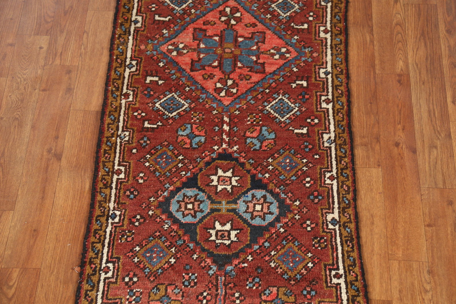 Pre-1900 Vegetable Dye Heriz Serapi Persian Runner Rug 2x11 - 4