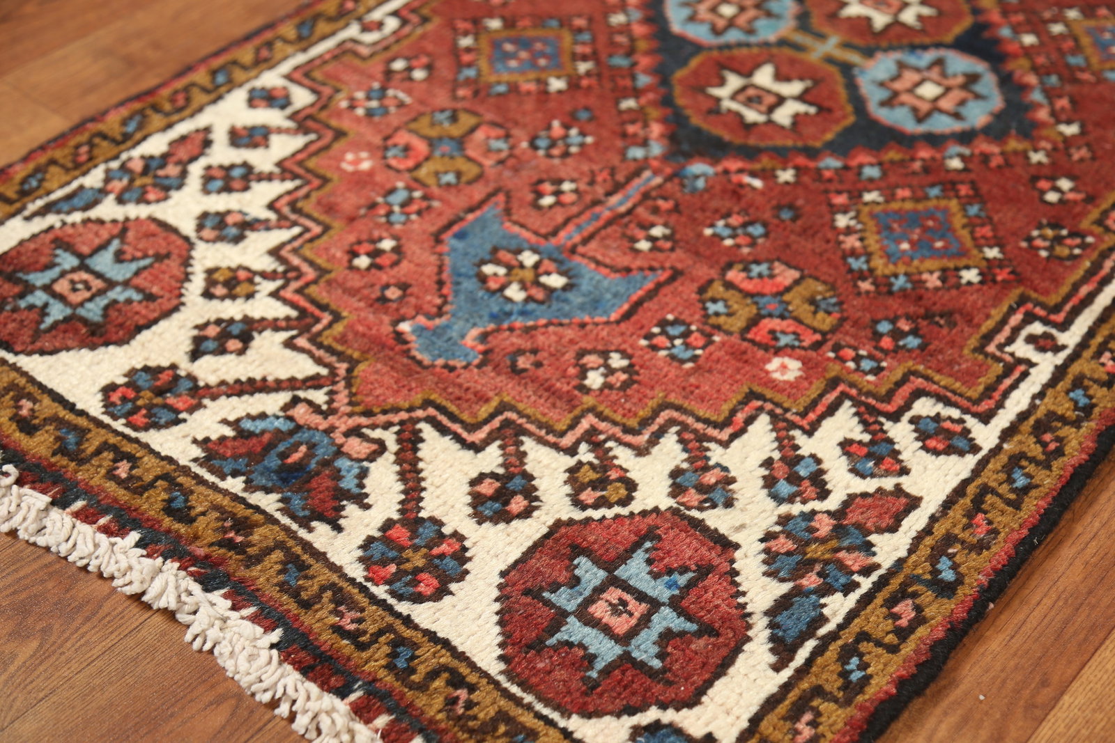 Pre-1900 Vegetable Dye Heriz Serapi Persian Runner Rug 2x11 - 6