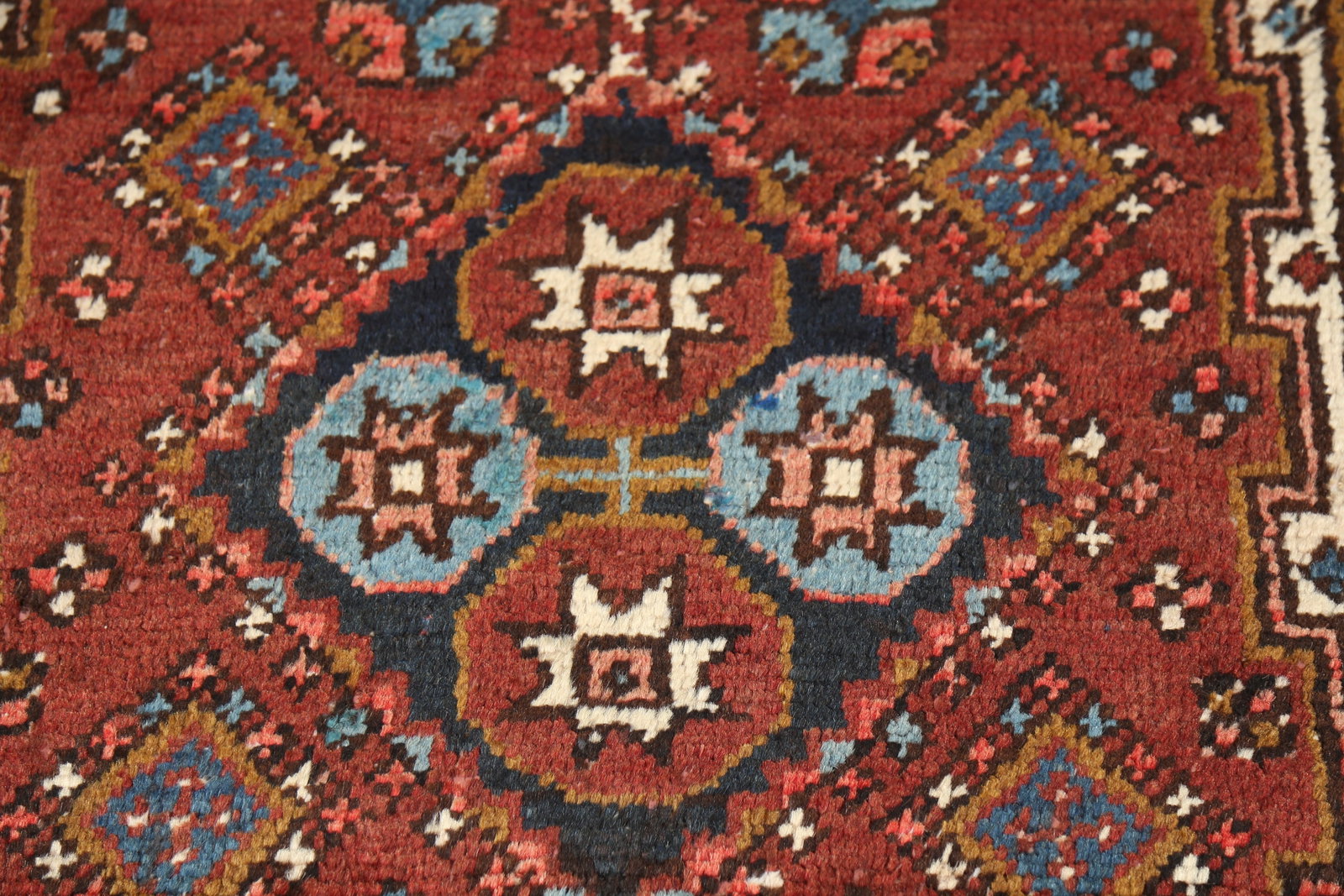 Pre-1900 Vegetable Dye Heriz Serapi Persian Runner Rug 2x11 - 9