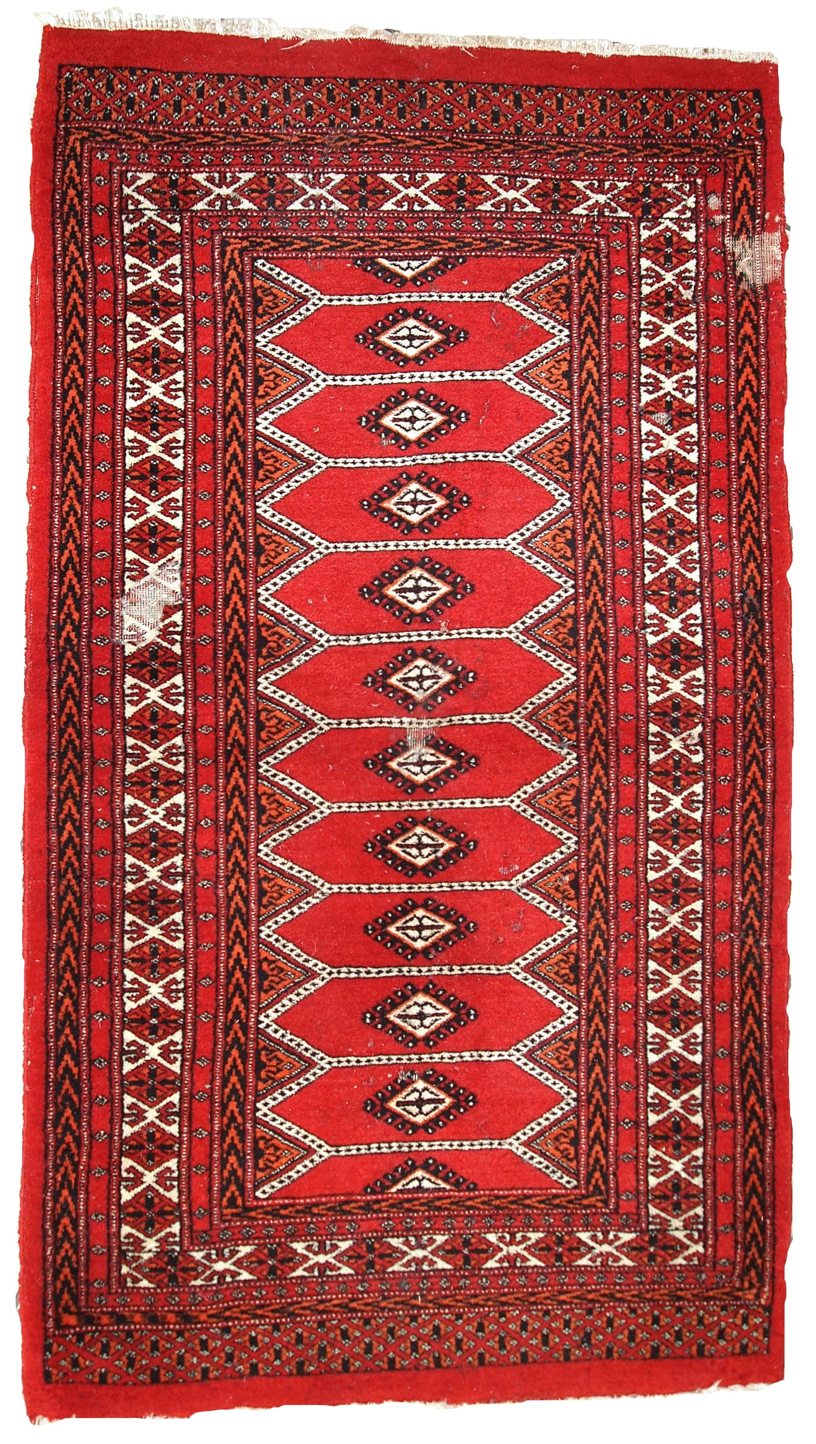 Handmade vintage Pakistani Lahore distressed rug 2.6' x 4.7' (81cm x 145cm) 1960s (1 of 11)