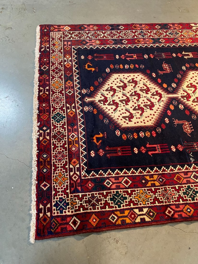 Unique Persian Afshar Rug 4.3x6.2 - 7