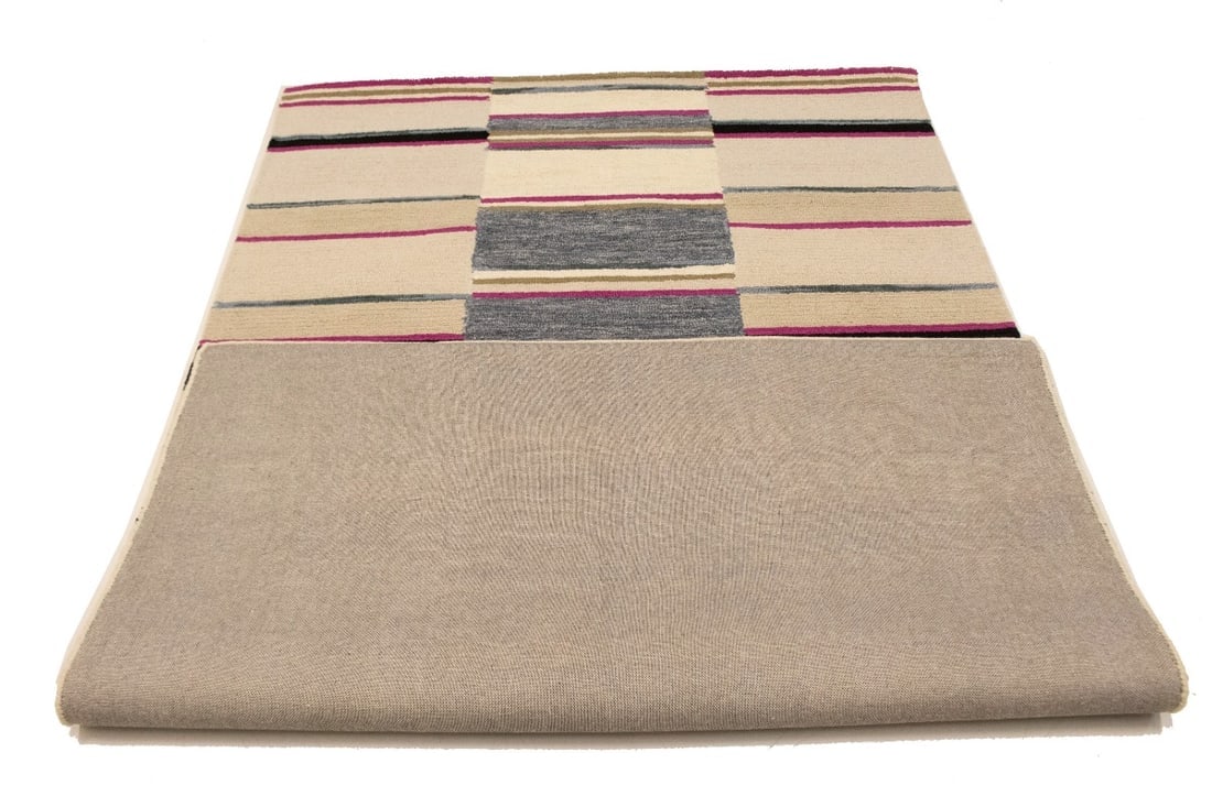 Multicolored Stripes 5X8 Hand-Tufted Modern Rug - 14