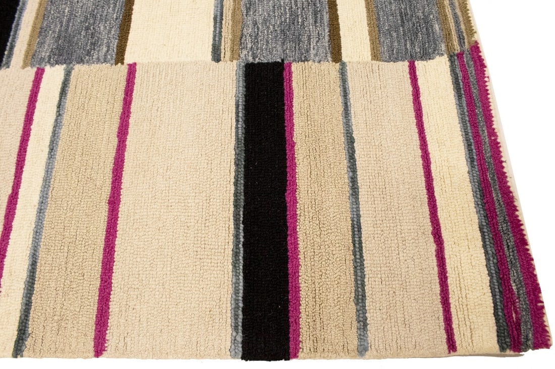 Multicolored Stripes 5X8 Hand-Tufted Modern Rug - 9