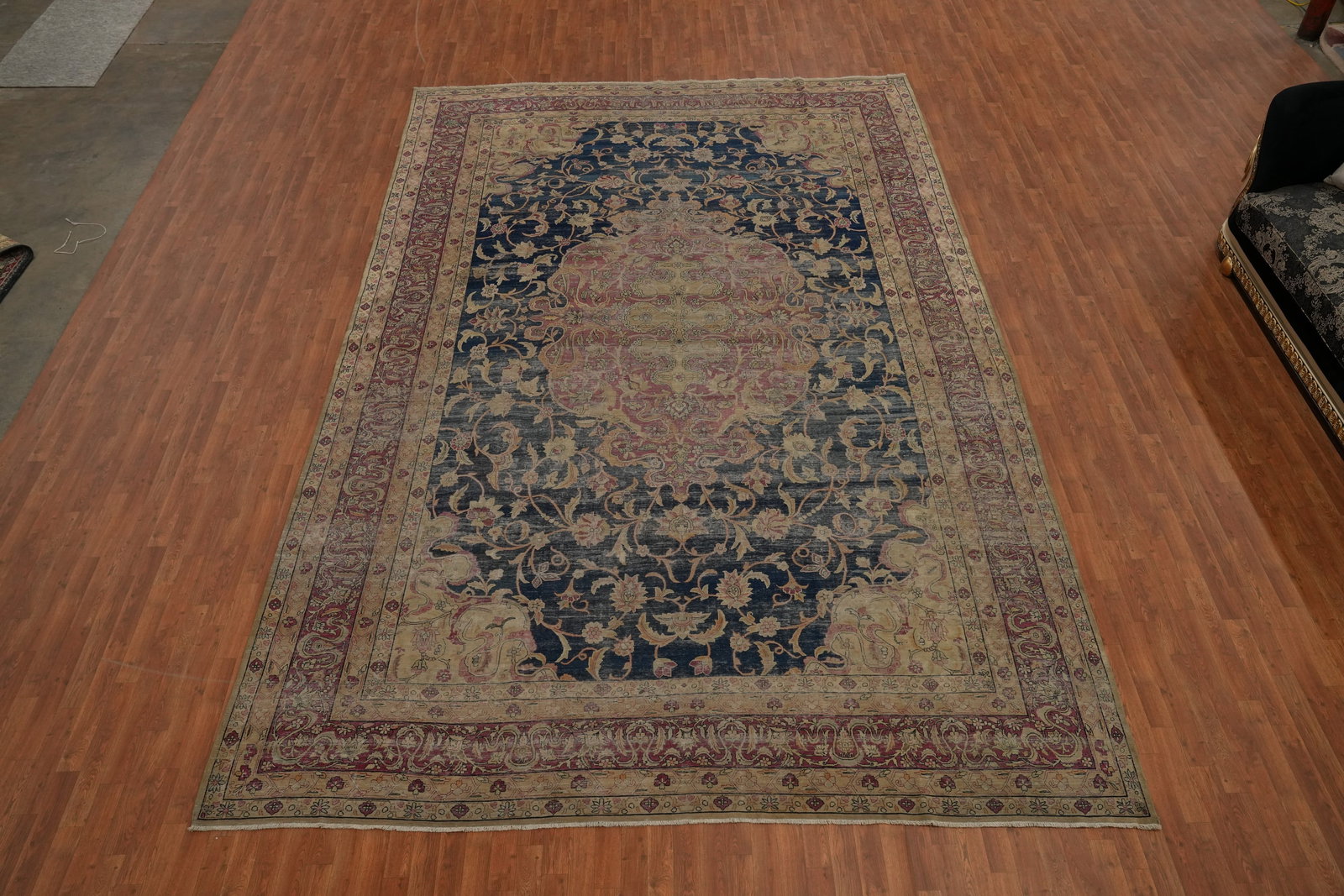 Pre-1900 Vegetable Dye Kerman Ravar Persian Large Rug 10x17 - 4