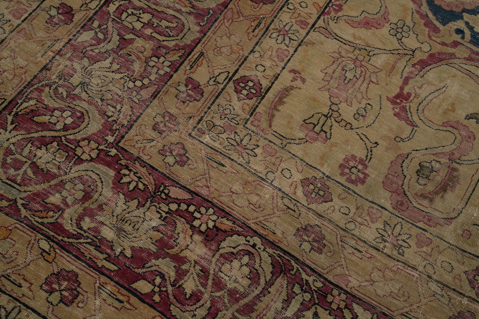 Pre-1900 Vegetable Dye Kerman Ravar Persian Large Rug 10x17 - 7