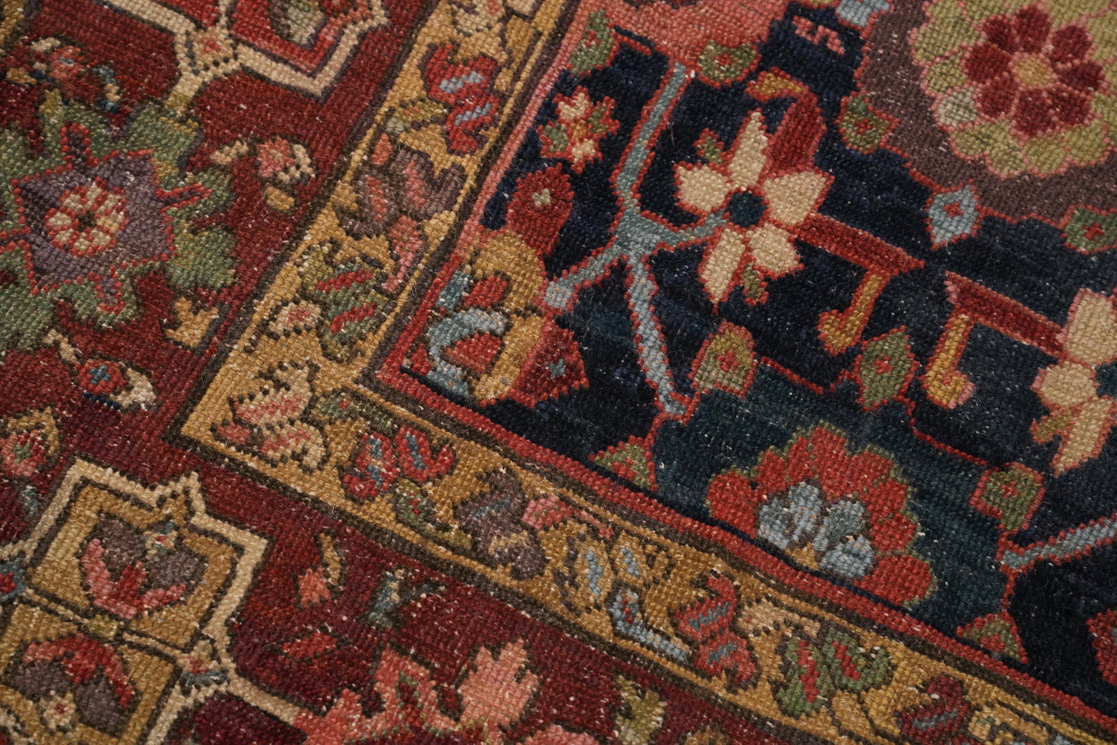 Pre-1900 Vegetable Dye Heriz Bakhshayesh Persian Rug 8x17 - 13